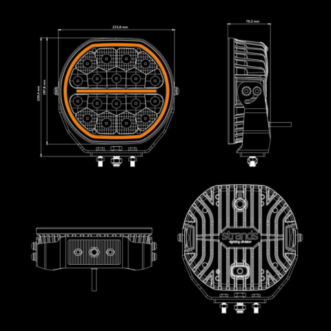 Proiector LED Long Range Big Energy 2.0 9" 12.900 lm, 715 m, Lumina Pozitie Alba si Portocalie, 12/24V, IP69K [15]