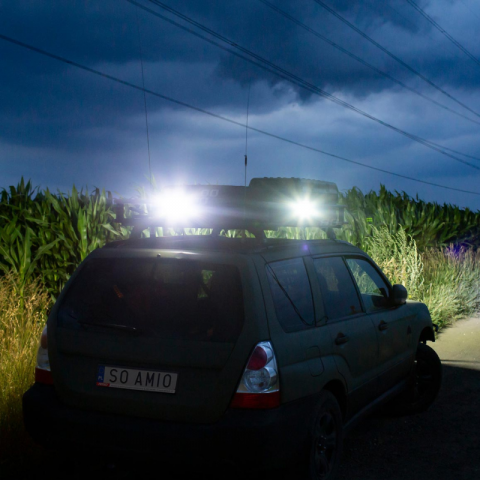 Proiector LED Lucru Auto AWL13, 77 LED, Fascicul Flood, 12/24V, 3840 lm, 11 x 11cm [2]