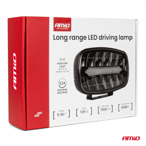 Proiector LED off-road, putere 109W, flux luminos 7000 lm, lumina pozitie alb si galbena, alimentare 9-36V, omologare ECE [8]