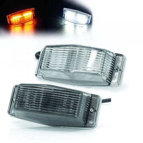Lampa LED Double Burner, Design Old School, Dual Color, Alb Xenon & Portocaliu, 24V, 126 mm, sticla fumurie [2]