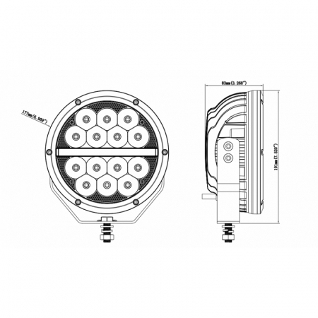 Proiector LED rotund cu pozitie si capac de protectie, 17.7cm - Truck LED L3427 [3]