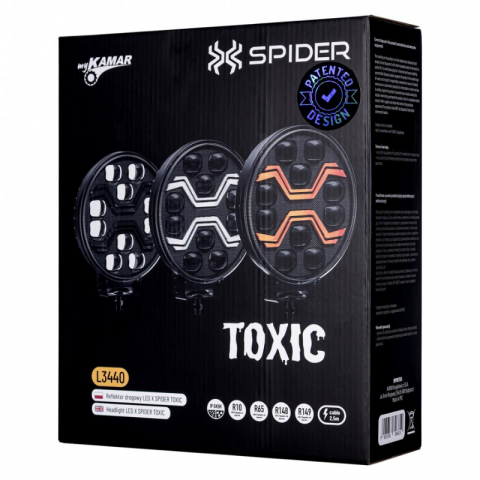 Proiector rotund LED X-SPIDER TOXIC, 80W, 22cm, faza, pozitie alba si stroboscop portocaliu [10]