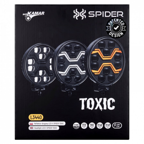 Proiector rotund LED X-SPIDER TOXIC, 80W, 22cm, faza, pozitie alba si stroboscop portocaliu [11]