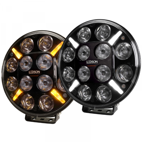 Proiectoare Full LED - Proiector LEDSON Pollux9+, Spot, 120W, 21.8cm, IP68, 12/24V, cu stroboscop si pozitie alb/galbena, Powerboost