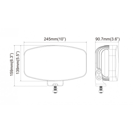 Proiector Slim, Full-Led, Pozitie si Faza Lunga Led, 1224V, Dreptunghiular - Oval - Truck LED L3419 [3]