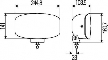 Proiector, spotlight, far faza lunga Hella Jumbo 320 FF, oval, dreptunghiular - HELLA JUMBO 320 FF BANDA LED [8]