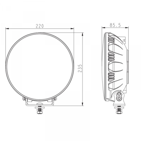 Proiector suplimentar LED, Cosmo Dynamic 9X, 22cm, 160W, 12/24V, 11500Lm, 732m [3]