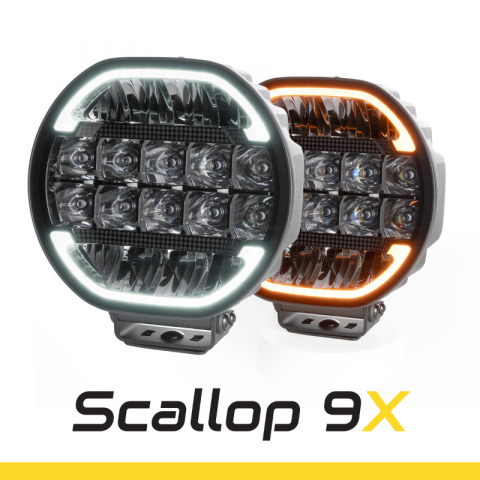 Proiector Suplimentar LED, SCALLOP 9X, 22cm, 180w, 10600lm, Pozitie Dinamica Alb/Portocaliu, 680m [24]