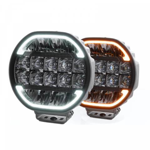 Proiectoare suplimentare, Camion, Off Road - Proiector Suplimentar LED, SCALLOP 9X, 22cm, 180w, 10600lm, Pozitie Dinamica Alb/Portocaliu, 680m