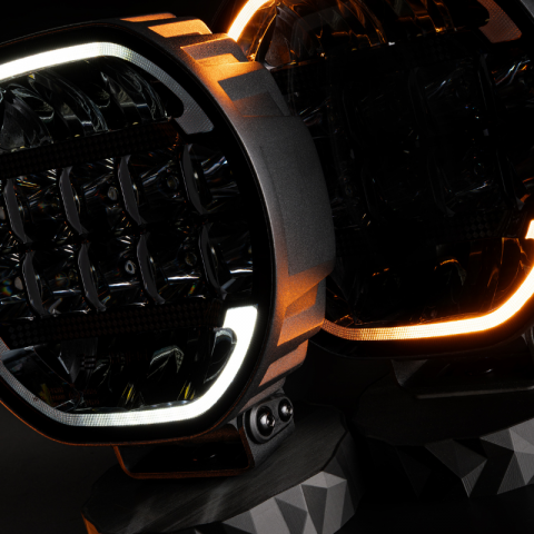 Proiector Suplimentar LED, SCALLOP 9X, 22cm, 180w, 10600lm, Pozitie Dinamica Alb/Portocaliu, 680m [6]