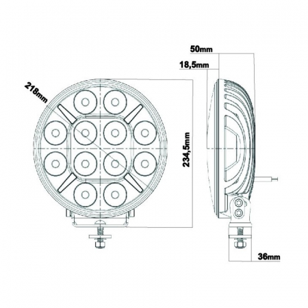 Proiector suplimentar Pollux9+ cu stroboscop inclus, LED, 120W, pozitie alb galbenaportocalie - Ledson 33491234 [6]