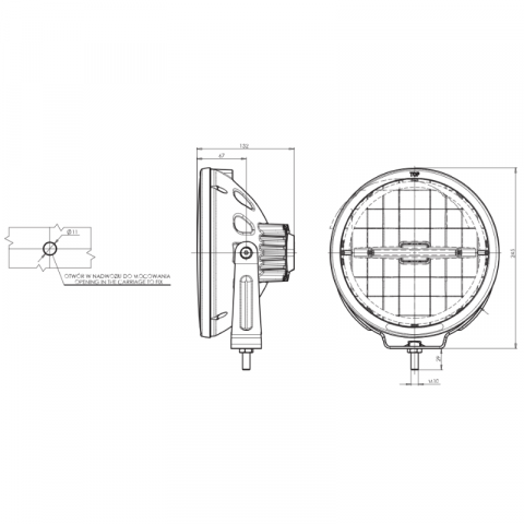 Proiector suplimentar, Rotund, LED, camion, offroad, 23.5cm, 12/24V, W116 30 [5]