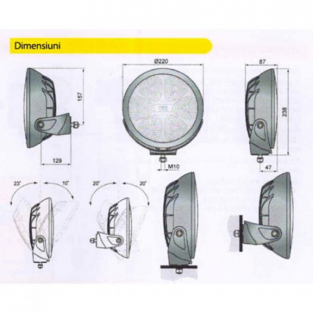 Proiector TIR Rotund MARE Full LED FERVOR 220, Wesem [9]