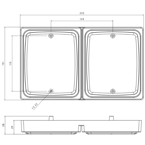 Rama Montaj FR1 / FR2 pentru Lampi FT-323 FT-324 Camion Remorca [7]