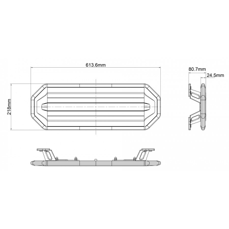 Rampa girofar LED, 613.6mm, 1224V, joc lumini, cu telecomanda - Truck LED BLK0039 [3]