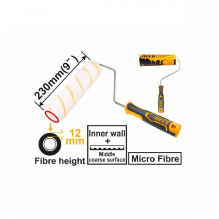 Rola trafalet fibra 230 mm industrial, suprafete fine si medii aspre - INGCO  HRHT042301D [1]