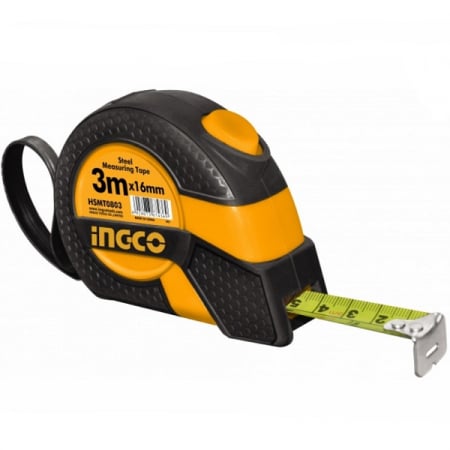 Unelte si aparate de masura - Ruleta corp cauciucat 3m x 16mm - INGCO  HSMT0803.1