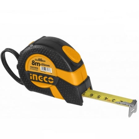 Unelte si aparate de masura - Ruleta corp cauciucat 8m x 25mm - INGCO  HSMT0808.1