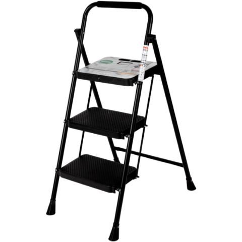Feronerie si accesorii - Scara taburet cu 3 trepte, inaltime 71.5 cm, pliabila, structura metalica rezistenta