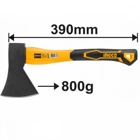 Topoare - Secure, topor maner fibra 800g - INGCO  HAX0208008