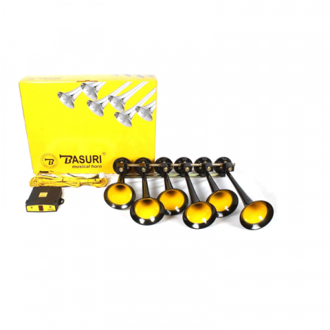 Avertizare sonora - Semnal pneumatic, claxon inox Basuri BABY SHARK 3.0, cu 20 melodii, 12/24V