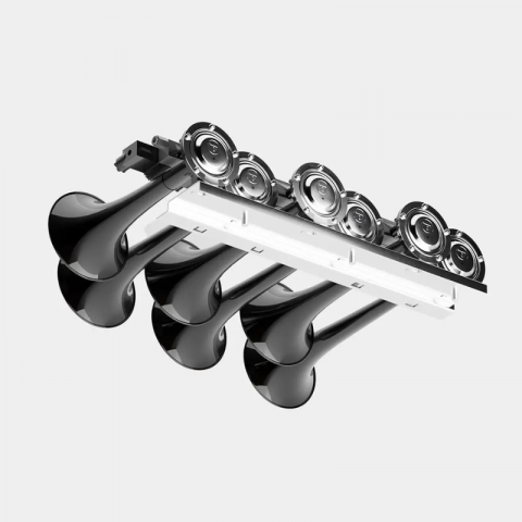 Semnal pneumatic, claxon inox pneumatic Basuri BABY SHARK 4.0, cu 22 melodii, 12/24V [5]