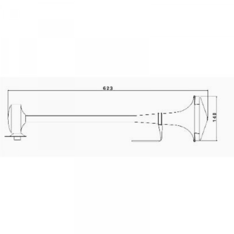Semnal pneumatic, Claxon inox, TA150, 62 cm, cu capac [1]
