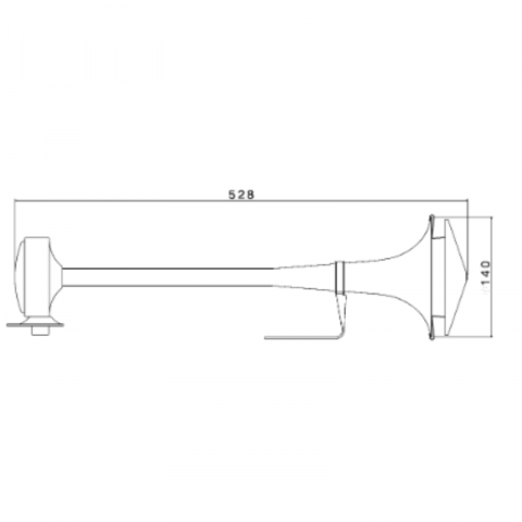 Semnal pneumatic, Claxon inox, TA180, 53 cm, cu capac [1]
