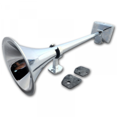 Dispozitive Avertizare - Semnal pneumatic, cromat, 53 cm, E-Tone, diametru 15.5 cm, crom, 1/8 inch