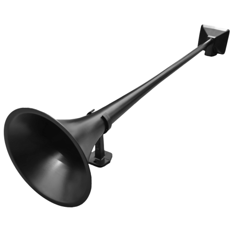 Goarne si trompete cu aer - Semnal pneumatic HADLEY, aluminiu, negru, rotund, 95cm, cu suport montare, fara capac