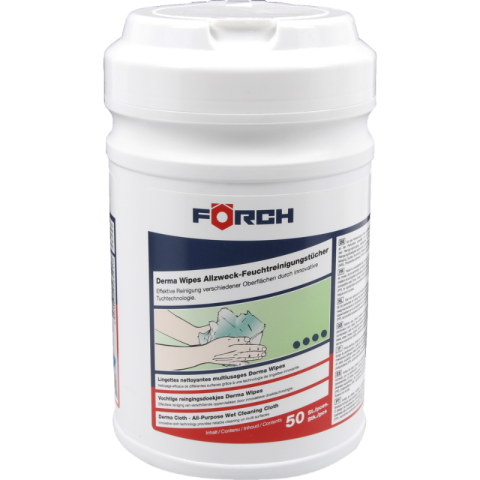 Servetele umede universale, Derma Wipes, 50 buc, 27x26,6cm, dozator