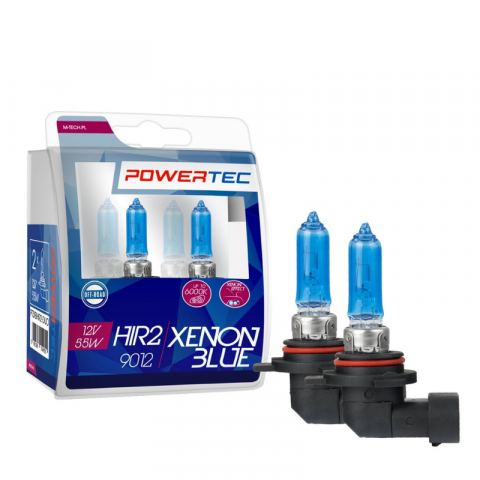 Becuri Halogen - Set 2 Becuri HIR2, 12V, PX22D, 9012, 55W, Albastru Xenon