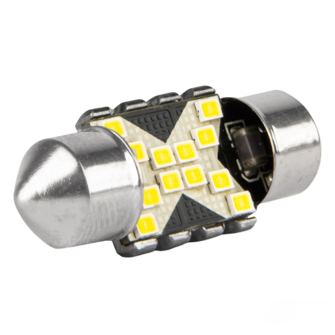 Set 2 Becuri LED CANBUS, C5W Festoon 31mm, 12SMD 2016, 5500K, 12/24V [3]