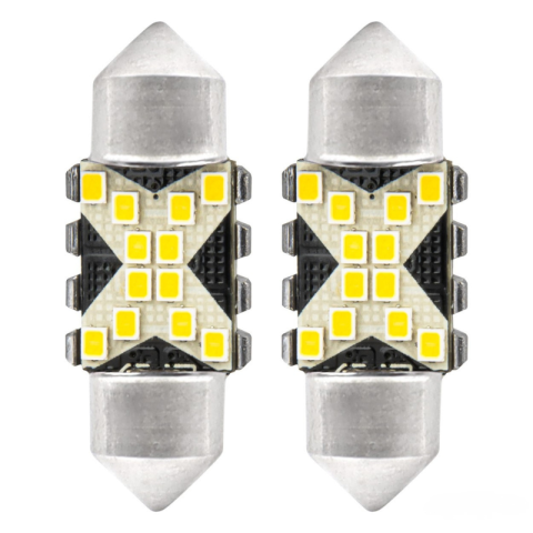 Set 2 Becuri LED CANBUS, C5W Festoon 31mm, 12SMD 2016, 5500K, 12/24V [1]