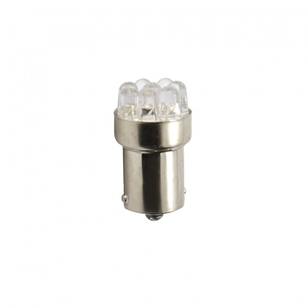 Set 2 bucati bec LED, BA15s, 5mm, R5W, R10W, 12V, Alb  LB033W [2]