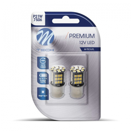 Set 2 bucati bec LED, BA15s, CANBUS, P21, Alb  LB354W