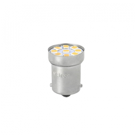 Set 2 bucati bec LED, BA15s, G18, 12V, Alb  LB088W [1]