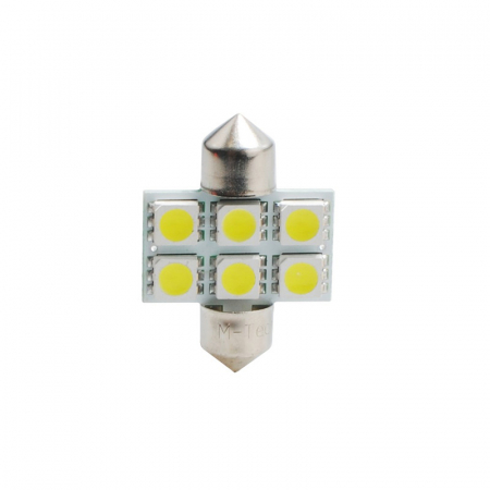 Set 2 bucati bec LED, C5W, 31mm, 12V, SV8.5, Alb  LB027W [1]