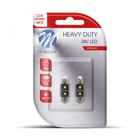 Set 2 bucati bec LED, C5W, 41mm, 24V, Alb  LB9814W
