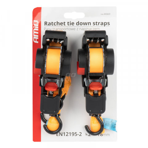 Set 2 Chingi Fixare Marfa cu Clichet Automat S-Type, 2m, 100/200kg, Latime 18mm [1]