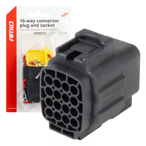 Set 2 conectori, tata + mama etansi, de la 1 la 16 pini 2.2mm, auto/industrial [0]