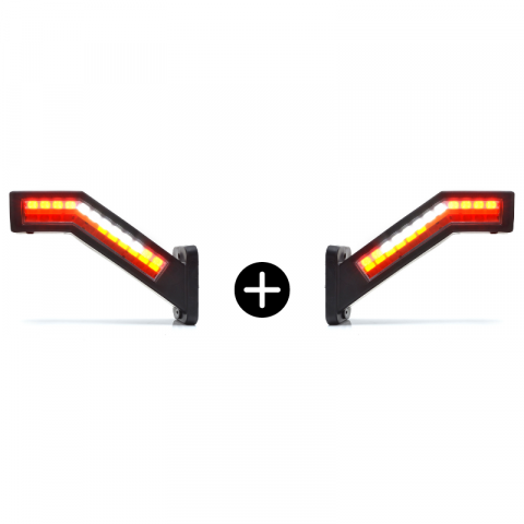Set 2 lampi gabarit cu brat, 5 functii, semnalizare dinamica, 12-24V, IP 6K9K, 23.8cm, LED [1]