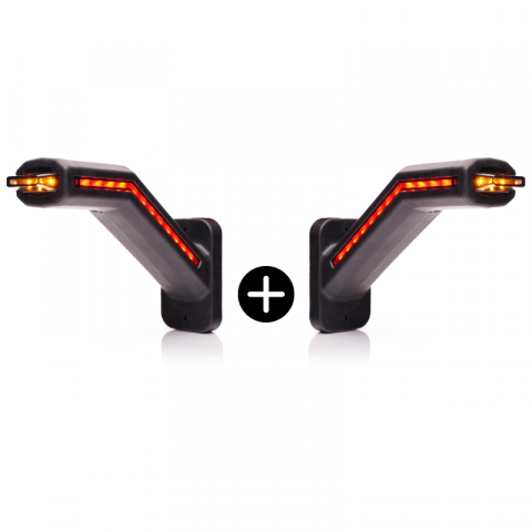 Set 2 lampi gabarit LED DARK cu brat si semnalizare dinamica, 12-24V, IP 6K9K, 18.5cm [9]