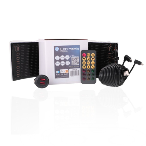 Accesorii si Echipamente Auto - Set 2 x Display LED Matrix Flexibil Programabil 10.2 x 34.8 cm, USB 5V, IP65, Control aplicatie Android/iOS si Telecomanda