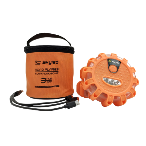 Noutati - Set 3 lampi avertizare, urgenta LED, acumulator 650 mAh, 9 moduri, incarcare USB-C
