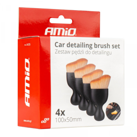 Set 4 Perii Detailing Auto, maner ergonomic, peri fini sintetici [7]