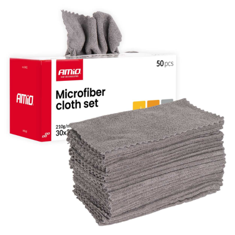 Perii, Bureti si Lavete Auto - Set 50 lavete microfibra, 30 x 30 cm, 210 GSM, pentru detailing si curatenie