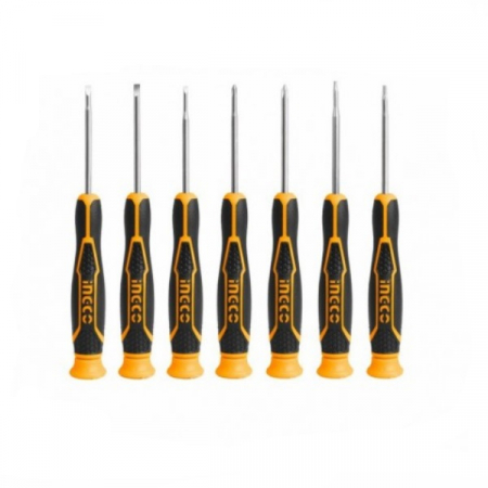 Scule si unelte - Set 7 pcs surubelnite precizie CR-V - INGCO  HKSD0718