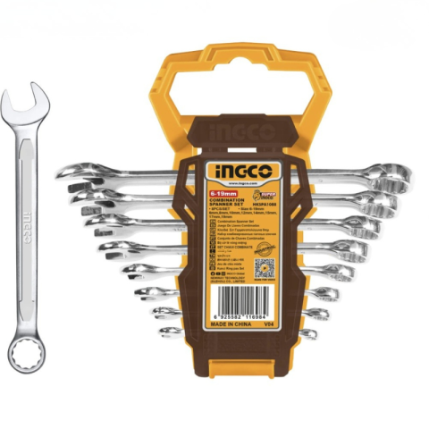 Noutati - Set 8 chei combinate, 6-19mm, otel Cr-V, suport plastic, uz industrial