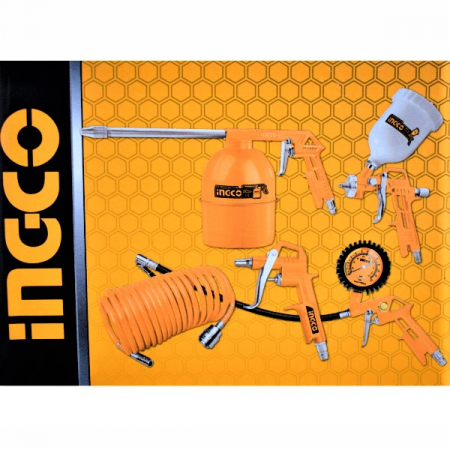 Set accesorii aer comprimat, vopsit, suflat, pistol cu vas sus [1]